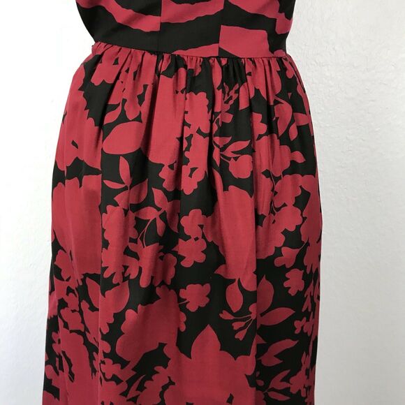 Tibi Vintage Dress Silk Wool Floral Print Fit Flare Strapless - Picture 8 of 9